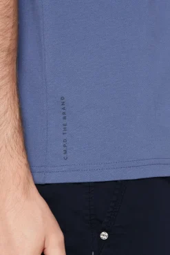 Poloshirt Kurzarm aus Pikee vintage blue