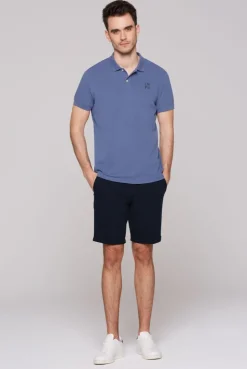 Poloshirt Kurzarm aus Pikee vintage blue