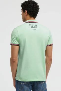 Poloshirt Kurzarm mit Logo-Applikationen light mint