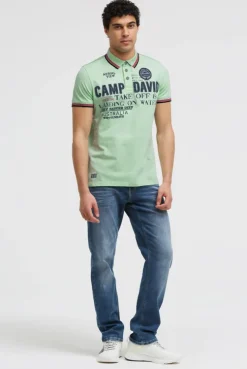 Poloshirt Kurzarm mit Logo-Applikationen light mint