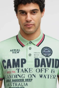 Poloshirt Kurzarm mit Logo-Applikationen light mint