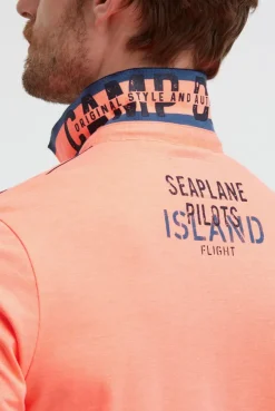 Poloshirt Kurzarm mit Logo-Applikationen neon flame