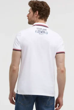 Poloshirt Kurzarm mit Logo-Applikationen opticwhite