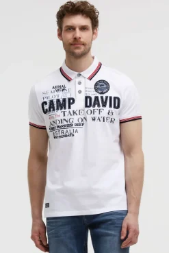 Poloshirt Kurzarm mit Logo-Applikationen opticwhite
