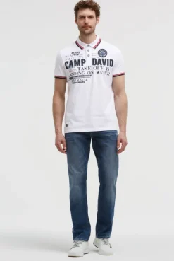 Poloshirt Kurzarm mit Logo-Applikationen opticwhite
