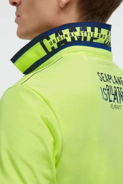 Poloshirt Kurzarm mit Logo-Applikationen neon lime