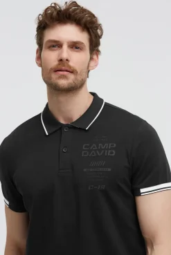 Poloshirt Kurzarm mit Rücken-Artwork black