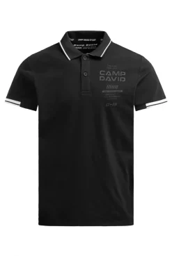 Poloshirt Kurzarm mit Rücken-Artwork black