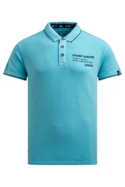 Poloshirt Kurzarm mit Struktur-Details aqua