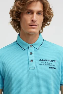 Poloshirt Kurzarm mit Struktur-Details aqua