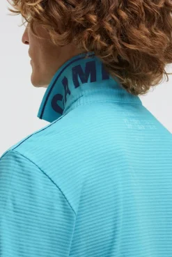 Poloshirt Kurzarm mit Struktur-Details aqua