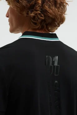 Poloshirt mit Backprint black