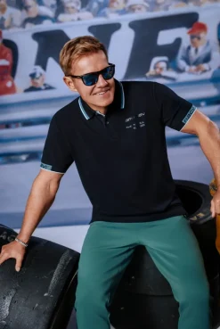 Poloshirt mit Backprint black