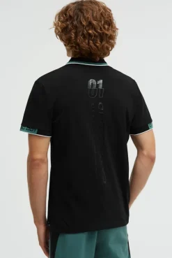 Poloshirt mit Backprint black