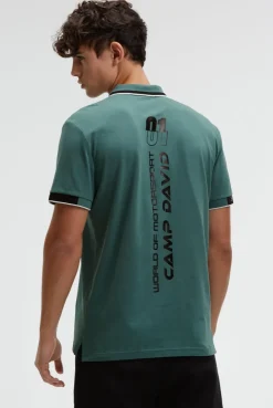 Poloshirt mit Backprint petrol green