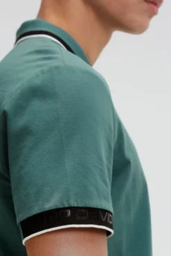 Poloshirt mit Backprint petrol green