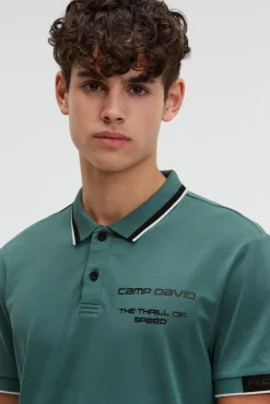Poloshirt mit Backprint petrol green