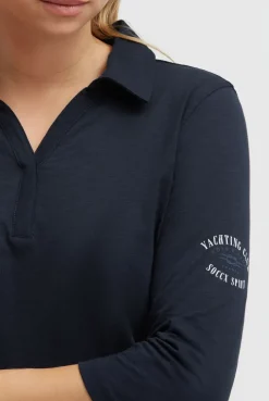 Poloshirt mit Prints und Gummizugsaum blue navy