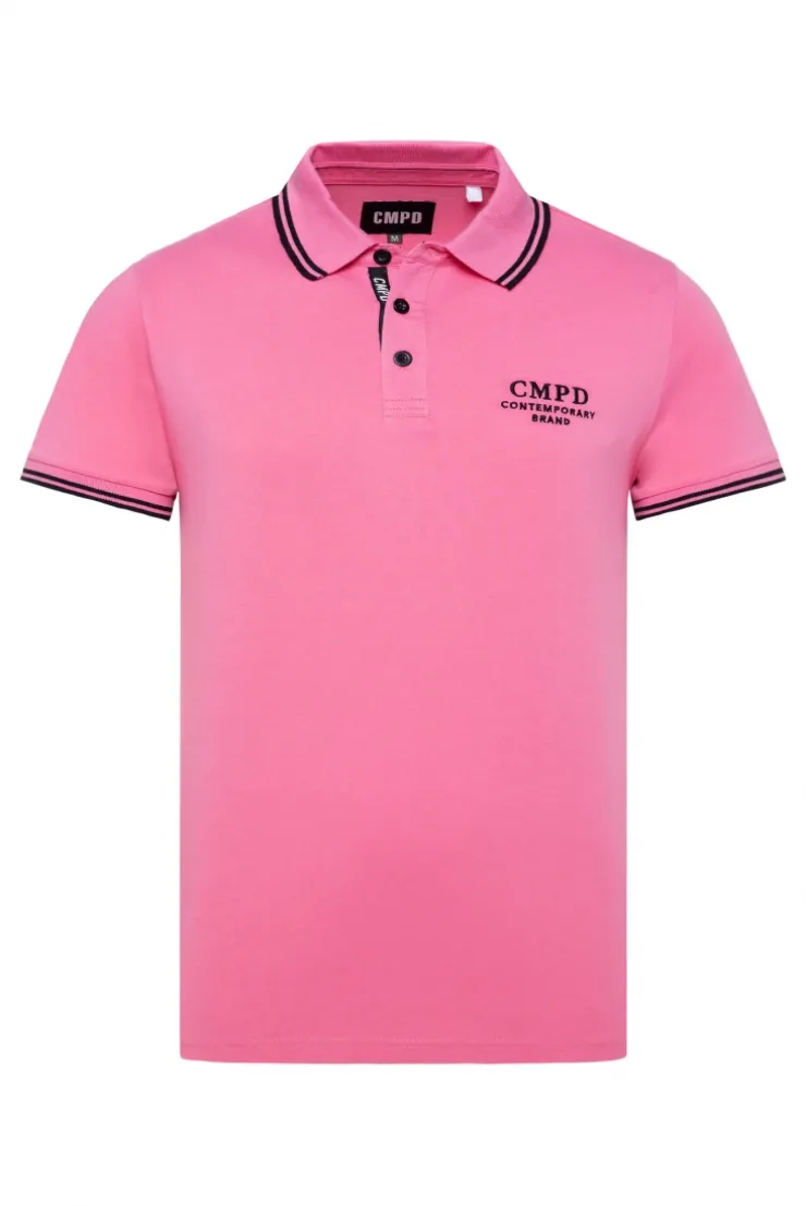 Poloshirt mit Streifen-Tippings summer pink