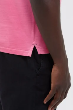 Poloshirt mit Streifen-Tippings summer pink