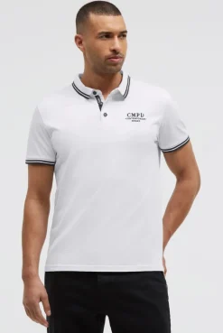 Poloshirt mit Streifen-Tippings opticwhite
