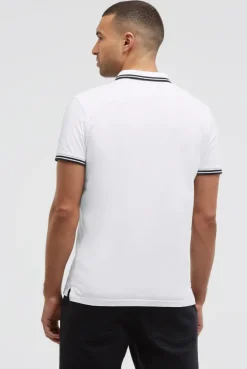 Poloshirt mit Streifen-Tippings opticwhite