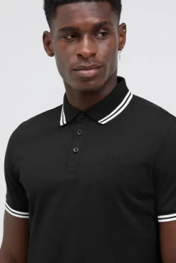 Poloshirt mit Streifen-Tippings black