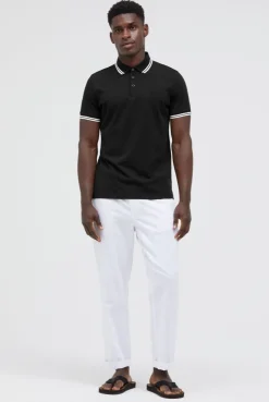 Poloshirt mit Streifen-Tippings black