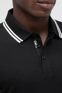 Poloshirt mit Streifen-Tippings black