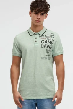 Poloshirt mit Vintage Prints faded mint
