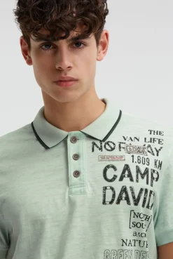 Poloshirt mit Vintage Prints faded mint
