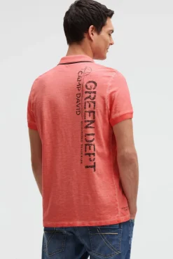Poloshirt mit Vintage Prints wild salmon