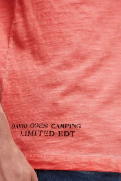 Poloshirt mit Vintage Prints wild salmon