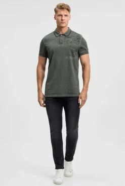 Poloshirt mit Vintage Prints dusty green