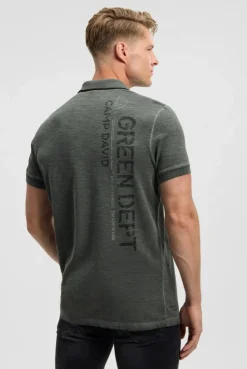 Poloshirt mit Vintage Prints dusty green