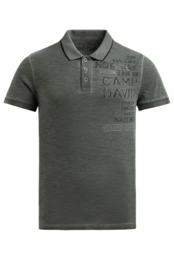 Poloshirt mit Vintage Prints dusty green