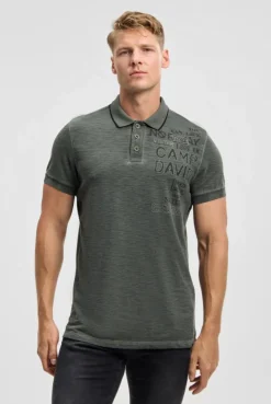 Poloshirt mit Vintage Prints dusty green
