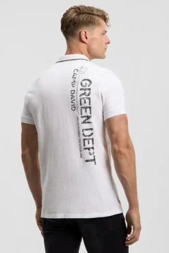 Poloshirt mit Vintage Prints offwhite