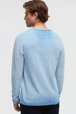 Pullover Inside Oil Dyed mit Logo Print electric sky