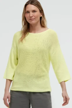 Pullover mit 3/4-Arm und Artwork vivid lemon