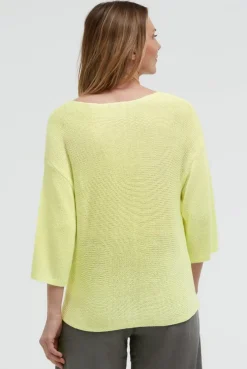 Pullover mit 3/4-Arm und Artwork vivid lemon