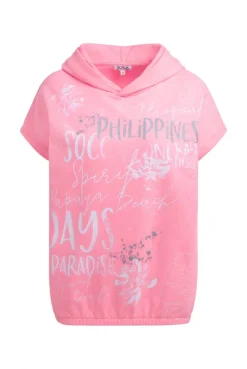 Ärmelloser-Hoodie mit All Over Print neon pink