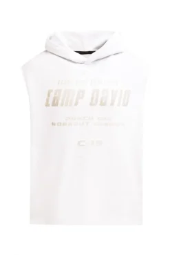 Ärmelloser Hoodie mit Label Prints opticwhite