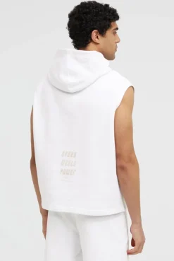 Ärmelloser Hoodie mit Label Prints opticwhite