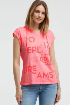 Ärmelloses Kapuzenshirt mit Wording Print neon flame