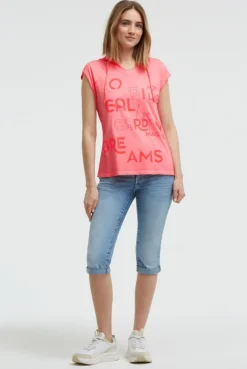 Ärmelloses Kapuzenshirt mit Wording Print neon flame