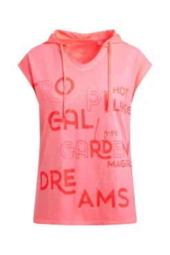 Ärmelloses Kapuzenshirt mit Wording Print neon flame