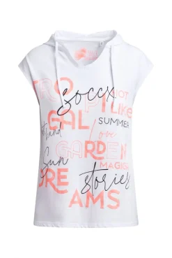 Ärmelloses Kapuzenshirt mit Wording Print opticwhite