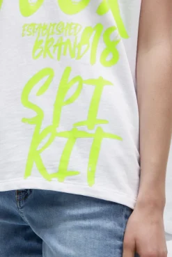 Ärmelloses Oversized Shirt mit Label Print opticwhite