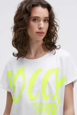 Ärmelloses Oversized Shirt mit Label Print opticwhite